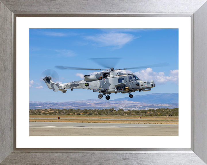 Royal Navy Wildcat helicopter RAF Akrotiri Takeoff Photo Print Wall Art Naval Aircraft Decor Posters, Prints, & Visual Artwork Hampshire Prints 10 x 8 Silver Frame Yes