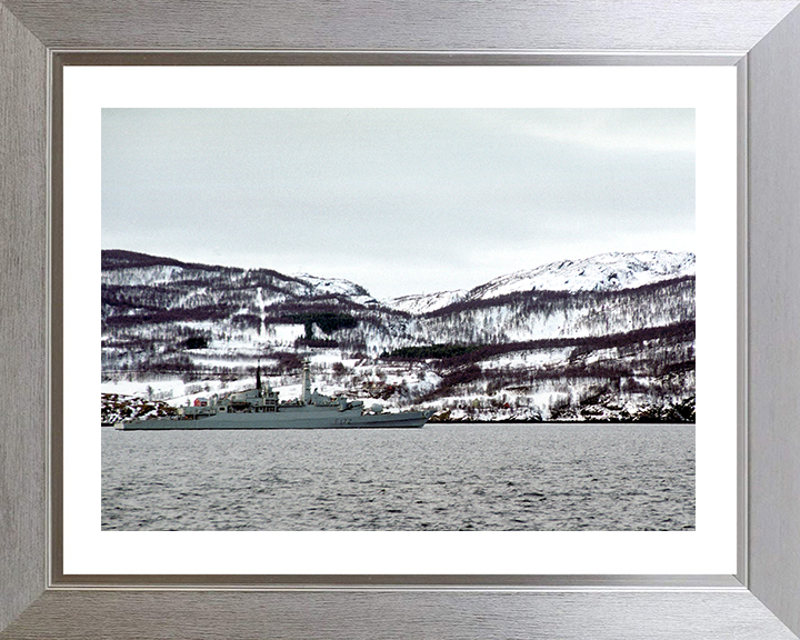 HMS Ambuscade (F172) Photo Print - Norwegian Sea 1992 - Royal Navy Type 21 Frigate Hampshire Prints 10 x 8 Silver Frame Yes