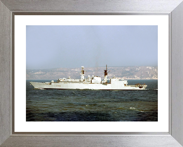 HMS Brave (F94) Royal Navy Type 22 Frigate Port Beam View Photo Print Wall Art Decor Posters, Prints, & Visual Artwork Hampshire Prints 10 x 8 Silver Frame Yes