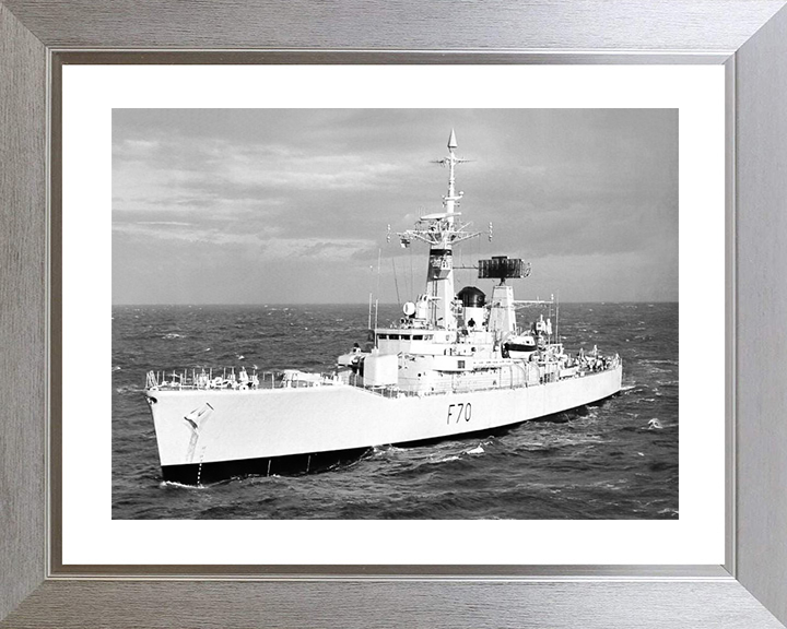 HMS Apollo (F70) Royal Navy Leander Class Frigate At Sea Photo Print Wall Art Decor Posters, Prints, & Visual Artwork Hampshire Prints 10 x 8 Silver Frame Yes