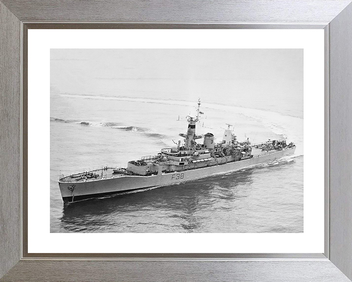 HMS Arethusa (F38) Royal Navy Leander Class Frigate Hard Turn Photo Print Wall Art Decor Posters, Prints, & Visual Artwork Hampshire Prints 10 x 8 Silver Frame Yes