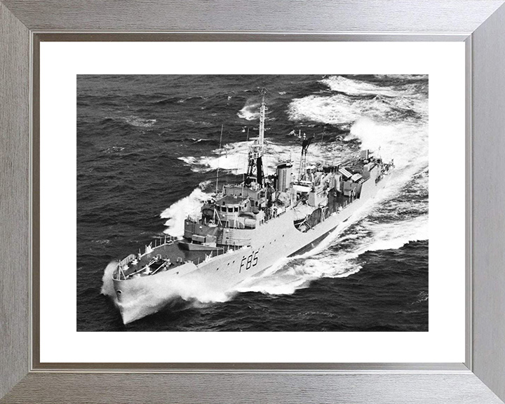 HMS Keppel (F85) Photo Print - At Speed- Royal Navy Blackwood Class Frigate Posters, Prints, & Visual Artwork Hampshire Prints 10 x 8 Silver Frame Yes