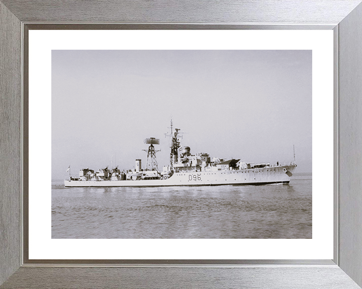HMS Crossbow (G96) Royal Navy Weapon Class Destroyer Starboard Bow View Photo Print Wall Art Decor Posters, Prints, & Visual Artwork Hampshire Prints 10 x 8 Silver Frame Yes