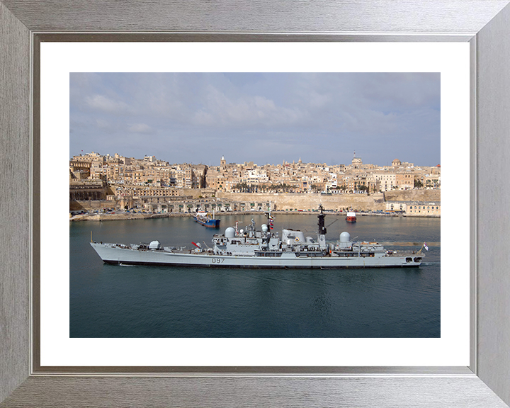 HMS Edinburgh (D97) Photo Print - Valletta 2008 - Royal Navy Type 42 Destroyer Posters, Prints, & Visual Artwork Hampshire Prints 10 x 8 Silver Frame Yes