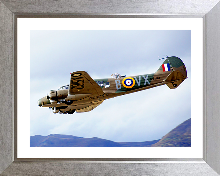 RAF Avro Anson twin-engine in Flight Photo Print - Royal Air Force Aircraft Hampshire Prints 10 x 8 Silver Frame Yes