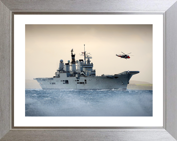 HMS Ark Royal (R07) Royal Navy Invincible Class Aircraft Carrier Off Scotland 2010 Photo Print Wall Art Decor Posters, Prints, & Visual Artwork Hampshire Prints 10 x 8 Silver Frame Yes