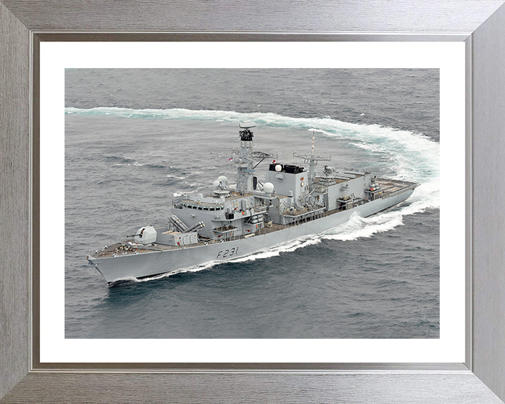 HMS Argyll (F231) Photo Print - Caribbean 2014 - Royal Navy Type 23 Frigate Posters, Prints, & Visual Artwork Hampshire Prints 10 x 8 Silver Frame Yes