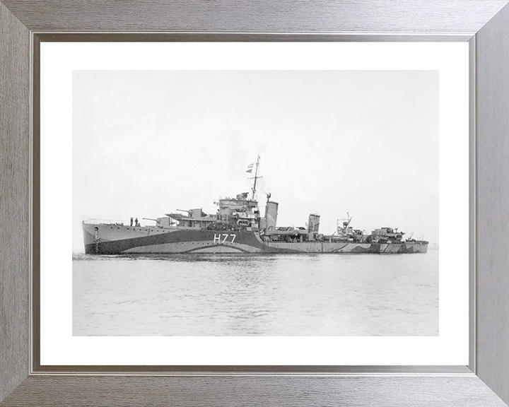 HMS Boreas (H77) Royal Navy B Class Destroyer Port Side View Photo Print Wall Art Decor Posters, Prints, & Visual Artwork Hampshire Prints 10 x 8 Silver Frame Yes