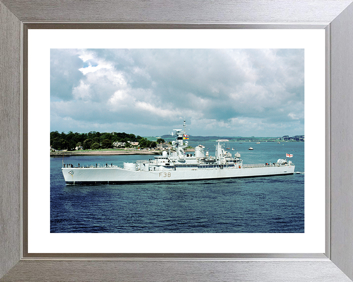 HMS Arethusa (F38) Royal Navy Leander Class Port Side View In Colour Frigate Photo Print Wall Art Decor Posters, Prints, & Visual Artwork Hampshire Prints 10 x 8 Silver Frame Yes