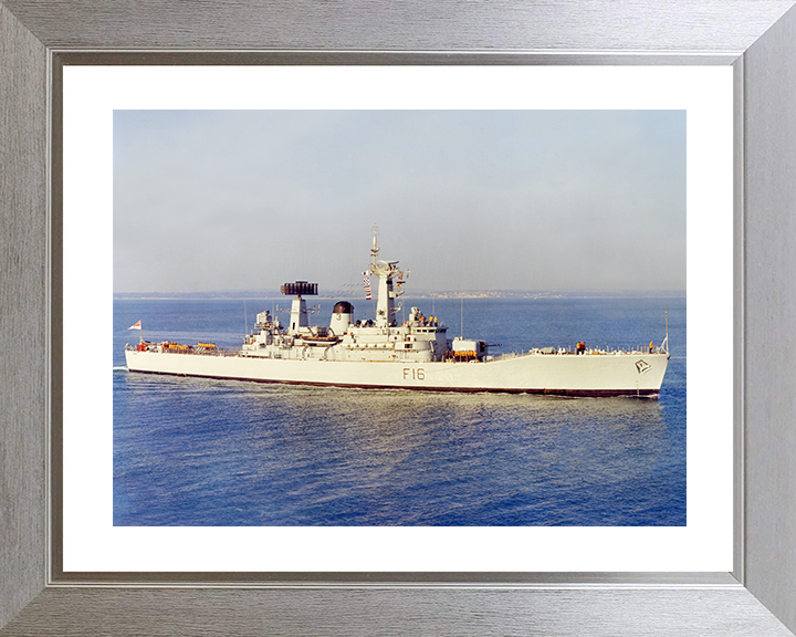 HMS Diomede (F16) Royal Navy Leander Class Frigate Entering Portsmouth Photo Print Wall Art Decor Posters, Prints, & Visual Artwork Hampshire Prints 10 x 8 Silver Frame Yes