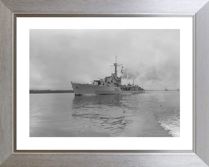 HMS Zodiac (R54) Photo Print - At Sea 1945 - Royal Navy Z Class Destroyer Hampshire Prints 10 x 8 Silver Frame Yes