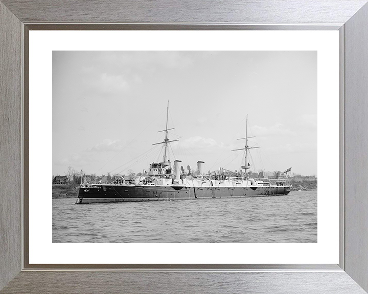 HMS Australia (1886) Royal Navy Orlando Class Cruiser Port Side View Photo Print Wall Art Decor Posters, Prints, & Visual Artwork Hampshire Prints 10 x 8 Silver Frame Yes