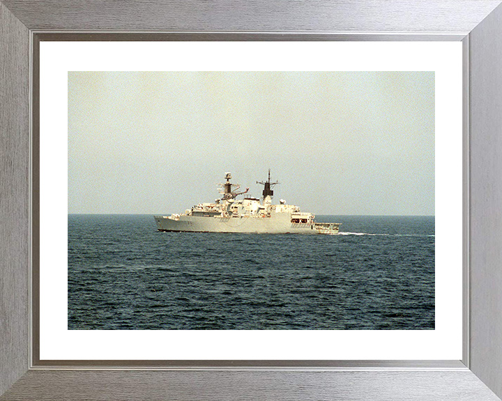 HMS Brazen (F91) Photo Print - Gulf Of Oman 1990 - Royal Navy Type 22 Frigate Hampshire Prints 10 x 8 Silver Frame Yes