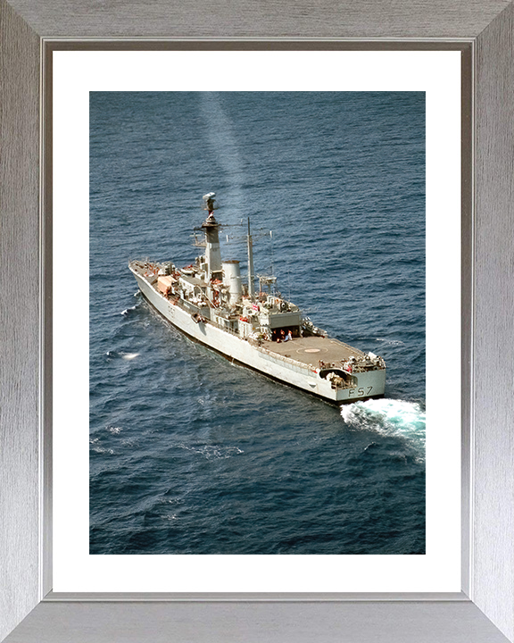 HMS Andromeda (F57) Royal Navy Leander Class Frigate From Above Photo Print Wall Art Decor Posters, Prints, & Visual Artwork Hampshire Prints 10 x 8 Silver Frame Yes