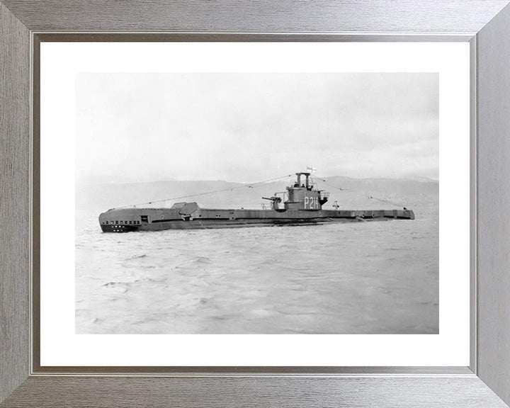 HMS Satyr (P214) Photo Print - Port Side View - Royal Navy S Class Submarine Hampshire Prints 10 x 8 Silver Frame Yes