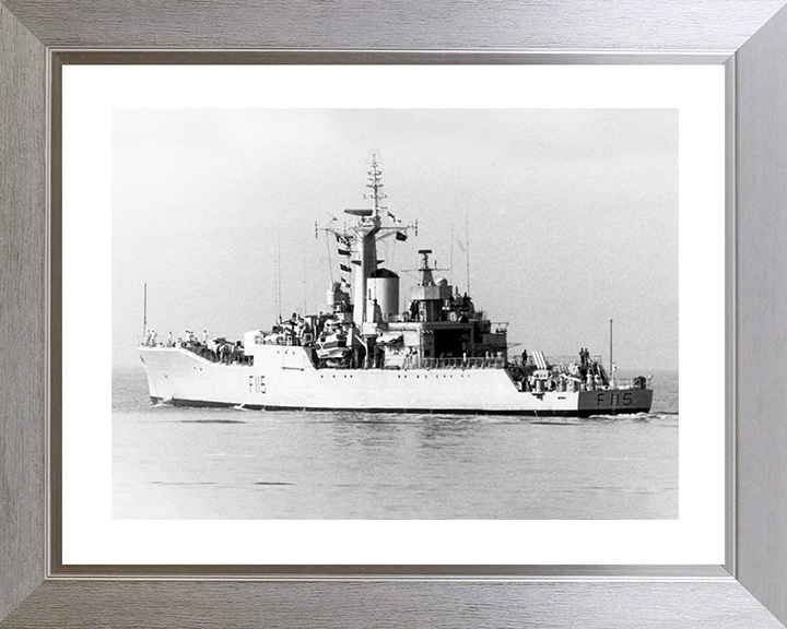 HMS Berwick (F115) Royal Navy Rothesay Class Frigate Port Quarter View Photo Print Wall Art Decor Posters, Prints, & Visual Artwork Hampshire Prints 10 x 8 Silver Frame Yes