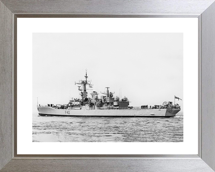 HMS Sirius (F40) Photo Print - Leaving Portsmouth 1987 - Royal Navy Leander Class Frigate Posters, Prints, & Visual Artwork Hampshire Prints 10 x 8 Silver Frame Yes