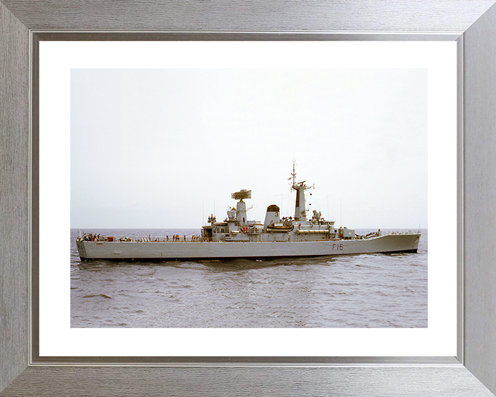 HMS Diomede (F16) Royal Navy Leander Class Frigate Starboard Beam View Photo Print Wall Art Decor Posters, Prints, & Visual Artwork Hampshire Prints 10 x 8 Silver Frame Yes