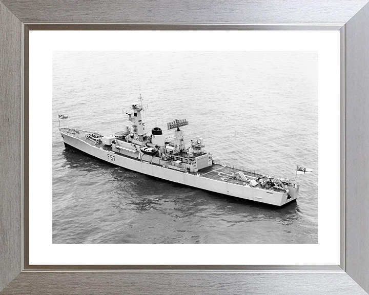 HMS Andromeda (F57) Royal Navy Leander Class Frigate From the Air Photo Print Wall Art Decor Posters, Prints, & Visual Artwork Hampshire Prints 10 x 8 Silver Frame Yes