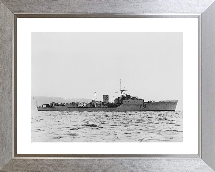 HMS Grafton (F51) Photo Print - at sea - Royal Navy Blackwood Class Frigate Posters, Prints, & Visual Artwork Hampshire Prints 10 x 8 Silver Frame Yes