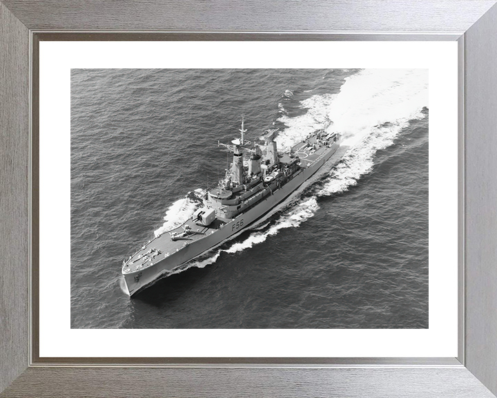 HMS Argonaut (F56) Royal Navy Leander Class Frigate From The Air Photo Print Wall Art Decor Posters, Prints, & Visual Artwork Hampshire Prints 10 x 8 Silver Frame Yes