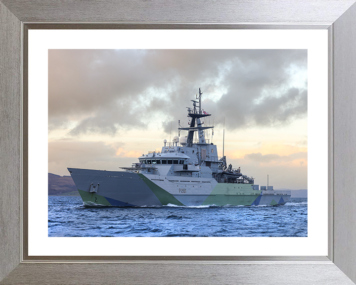 HMS Tyne (P281) Photo Print - At Sunset 2025 - Royal Navy River Class Patrol Vessel