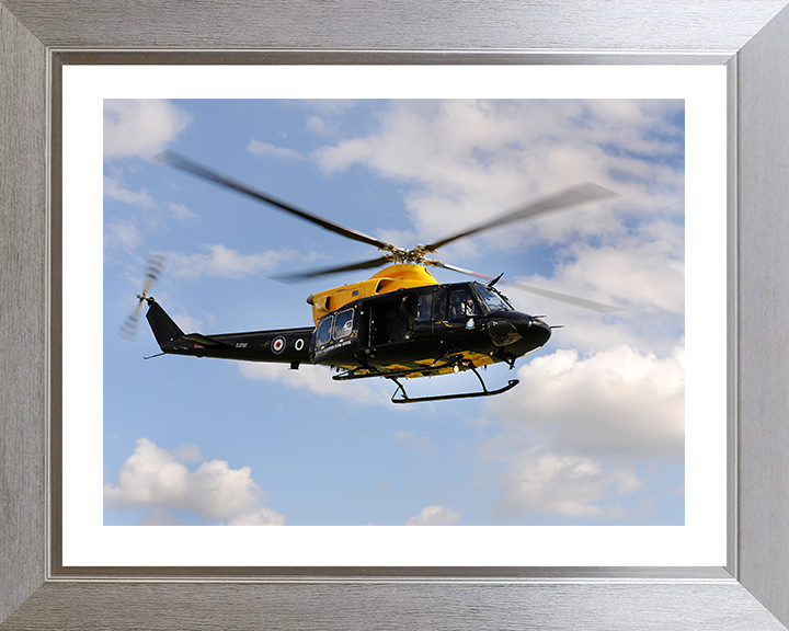 Army Air Corp Griffin Helicopter in Flight Photo Print - British Army Hampshire Prints 10 x 8 Silver Frame Yes