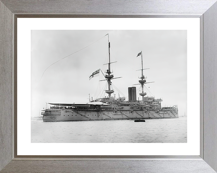 HMS Caesar (1896) Royal Navy Majestic Class Dreadnought Starboard View Photo Print Wall Art Decor Posters, Prints, & Visual Artwork Hampshire Prints 10 x 8 Silver Frame Yes