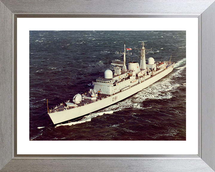 HMS Nottingham (D91) Photo Print - During Sea Trials 1983 - Royal Navy Type 42 Destroyer Posters, Prints, & Visual Artwork Hampshire Prints 10 x 8 Silver Frame Yes