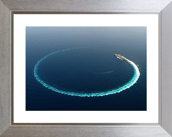 HMS Richmond (F239) Photo Print - Circle Turn - Royal Navy Type 23 Frigate Hampshire Prints 10 x 8 Silver Frame Yes