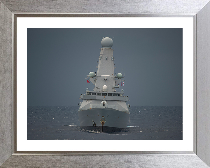 HMS Dauntless (D33) Photo Print - Bow View 2012 - Royal Navy Type 45 Destroyer Hampshire Prints 10 x 8 Silver Frame Yes