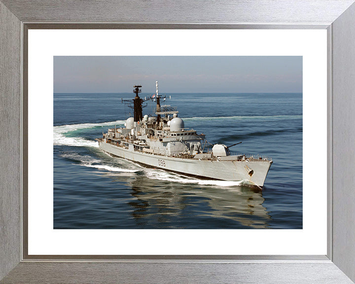 HMS York (D98) Photo Print - Turing to Port - Royal Navy Type 42 Destroyer Hampshire Prints 10 x 8 Silver Frame Yes