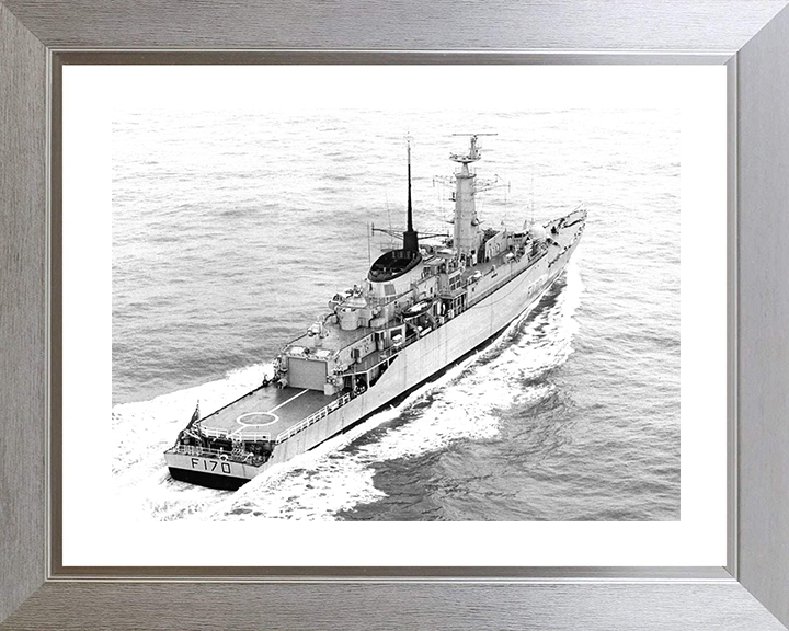 HMS Antelope (F170) Royal Navy Type 21 Frigate At Sea 1975 Photo Print Wall Art Decor Posters, Prints, & Visual Artwork Hampshire Prints 10 x 8 Silver Frame Yes