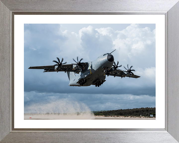 RAF Atlas A400M taking off Photo Print - Royal Air Force Aircraft Hampshire Prints 10 x 8 Silver Frame Yes