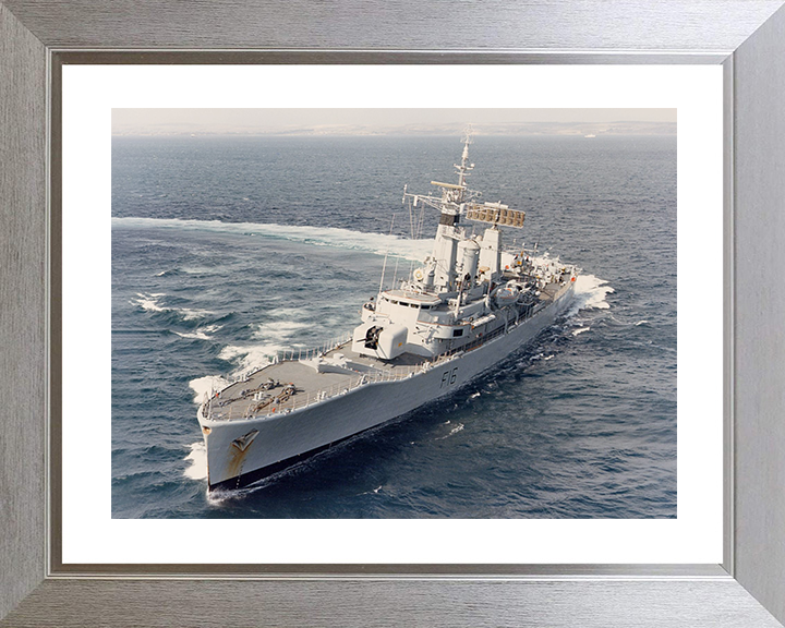 HMS Diomede (F16) Royal Navy Leander Class Frigate Turning to Starboard Photo Print Wall Art Decor Posters, Prints, & Visual Artwork Hampshire Prints 10 x 8 Silver Frame Yes