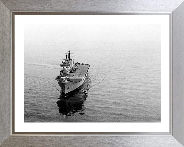 HMS Invincible (R05) Photo Print - Mediterranean 1990 - Royal Navy Invincible Class Aircraft Carrier Hampshire Prints 10 x 8 Silver Frame Yes
