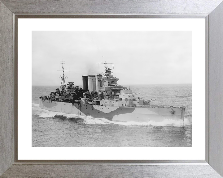 HMS Devonshire (39) Royal Navy County Class Cruiser Starboard Side Photo Print Wall Art Decor Posters, Prints, & Visual Artwork Hampshire Prints 10 x 8 Silver Frame Yes