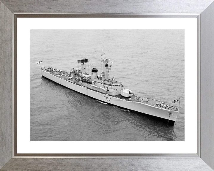HMS Andromeda (F57) Royal Navy Leander Class Frigate High Starboard Bow View Photo Print Wall Art Decor Posters, Prints, & Visual Artwork Hampshire Prints 10 x 8 Silver Frame Yes