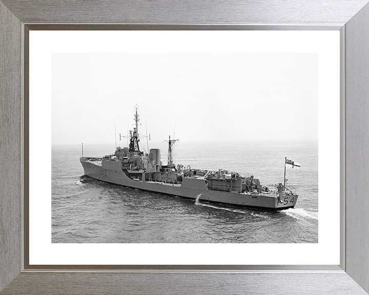HMS Hardy (F54) Photo Print - At sea 1956 - Royal Navy Blackwood Class Frigate Hampshire Prints 10 x 8 Silver Frame Yes
