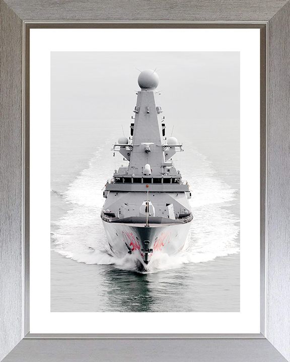 HMS Dragon (D35) Royal Navy Type 45 Destroyer Bow View 2011 Photo Print Wall Art Decor Posters, Prints, & Visual Artwork Hampshire Prints 10 x 8 Silver Frame Yes
