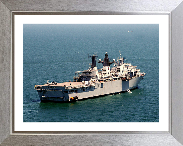 HMS Bulwark (L15) Photo Print - Gulf 2006 - Royal Navy Albion Class Amphibious Ship Posters, Prints, & Visual Artwork Hampshire Prints 10 x 8 Silver Frame Yes