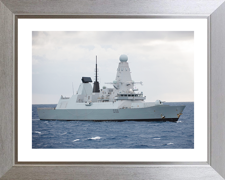 HMS Dauntless (D33) Royal Navy Type 45 Destroyer Starboard Beam View Photo Print Wall Art Decor Posters, Prints, & Visual Artwork Hampshire Prints 10 x 8 Silver Frame Yes
