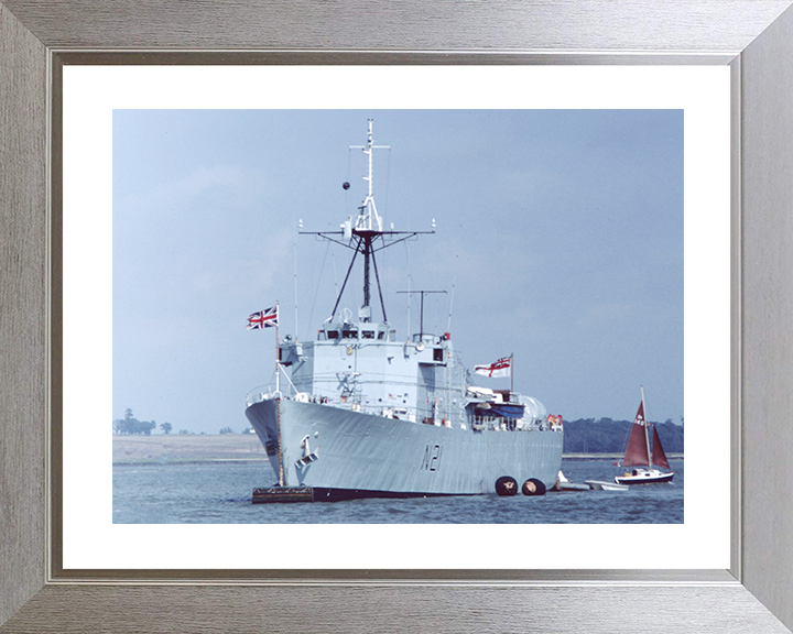 HMS Abdiel (N21) Royal Navy Abdiel Class Minelayer Photo Print Port Bow View Warship Wall Art Posters, Prints, & Visual Artwork Hampshire Prints 10 x 8 Silver Frame Yes