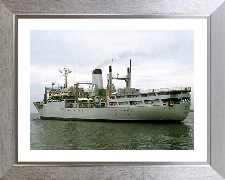 RFA Lyness (A339) Photo Print - Port Quarter View - Royal Fleet Auxiliary Stores Ship Hampshire Prints 10 x 8 Silver Frame Yes