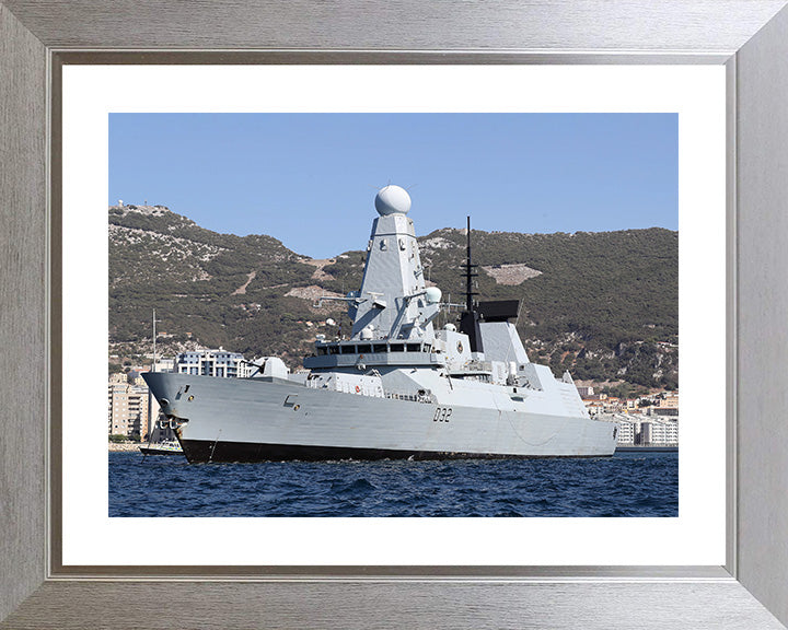 HMS Daring (D32) Photo Print - Gibraltar 2016 - Royal Navy Type 45 Destroyer Posters, Prints, & Visual Artwork Hampshire Prints 10 x 8 Silver Frame Yes