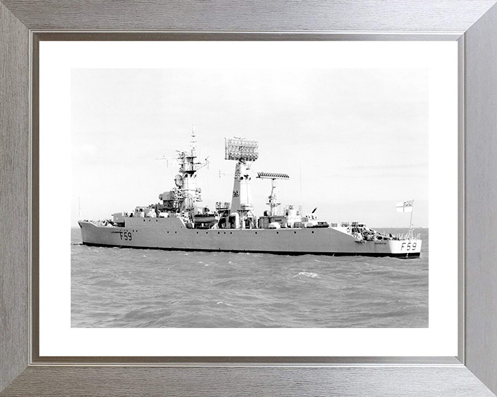 HMS Chichester (F59) Royal Navy Salisbury Class Frigate Port Side View Photo Print Wall Art Decor Posters, Prints, & Visual Artwork Hampshire Prints 10 x 8 Silver Frame Yes