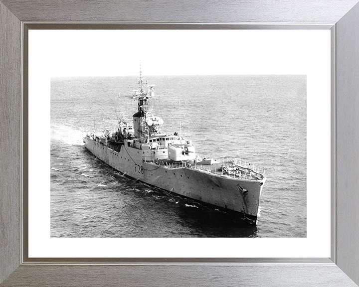 HMS Whitby (F36) Photo Print - At Sea 1962 - Royal Navy Whitby Class Frigate Posters, Prints, & Visual Artwork Hampshire Prints 10 x 8 Silver Frame Yes