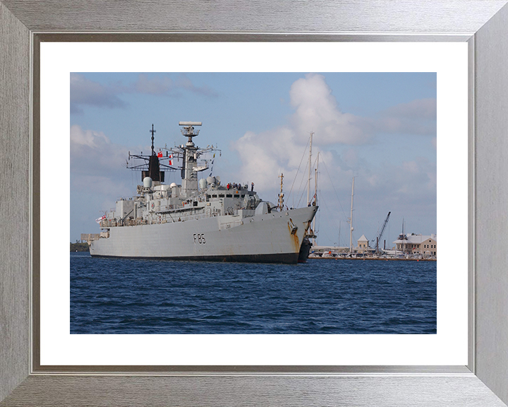 HMS Cumberland (F85) Photo Print - Entering Bermuda 2005 - Royal Navy Type 22 Frigate Posters, Prints, & Visual Artwork Hampshire Prints 10 x 8 Silver Frame Yes