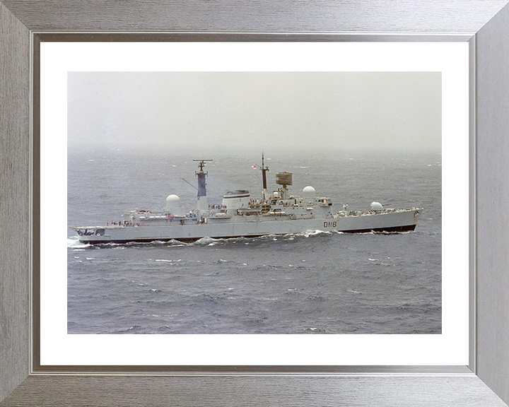 HMS Coventry (D118) Photo Print - At Sea 1982 - Royal Navy Type 42 Destroyer Hampshire Prints 10 x 8 Silver Frame Yes
