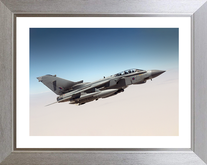 RAF Tornado GR4 Jet on patrol over the Middle East Photo Print - Royal Air Force Aircraft Posters, Prints, & Visual Artwork Hampshire Prints 10 x 8 Silver Frame Yes